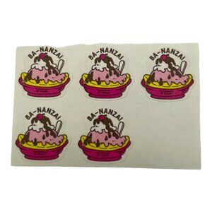 Vintage Scratch n Sniff  5 Stickers Ba-Nanza Banaza Banana Sundae Sticker